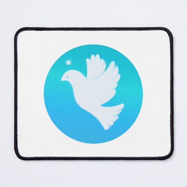 Item preview, Dove of peace with Christ star, on turquoise gradient designed and sold by CrocoDi.
