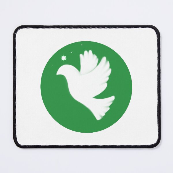 Item preview, Dove of peace with Christ star, green (without eye) designed and sold by CrocoDi.