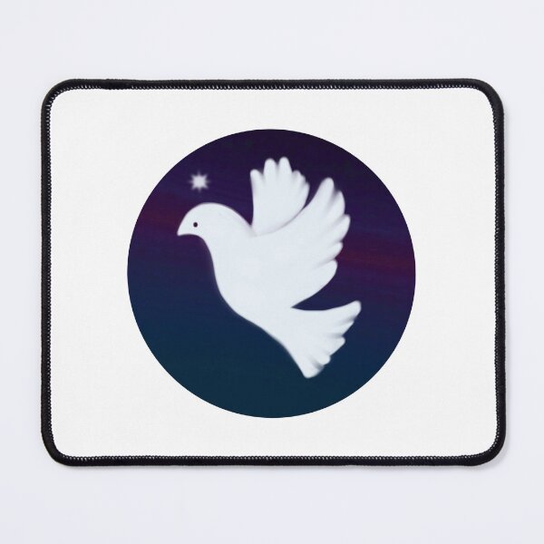 Item preview, Dove of peace with Christ star, on dark blue (gradient) designed and sold by CrocoDi.
