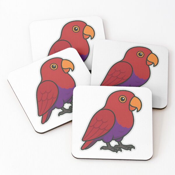 Item preview, Eclectus Parrot Female – Tropical Red & Purple Lori Sticker designed and sold by Dark Side of The Merch.