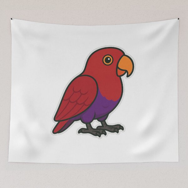 Item preview, Eclectus Parrot Female – Tropical Red & Purple Lori Sticker designed and sold by Dark Side of The Merch.
