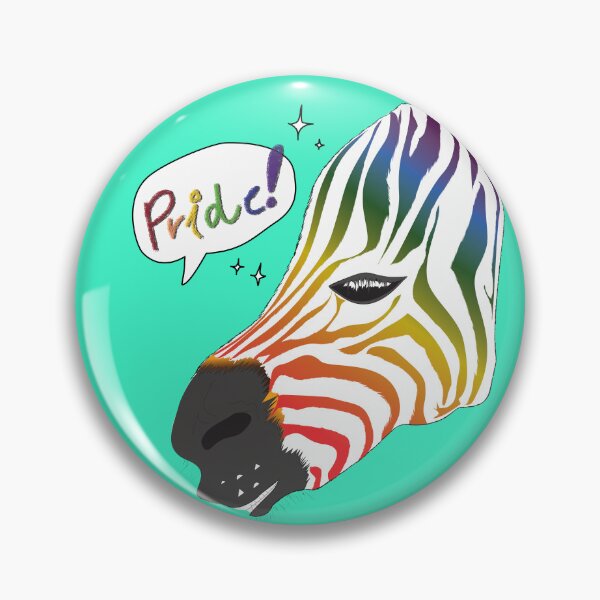 Item preview, LGBTQ Pride Collection Pride Zebra head with rainbow font designed and sold by Miza Drops.