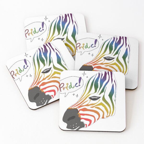 Item preview, LGBTQ Pride Collection Pride Zebra head with rainbow font designed and sold by Miza Drops.