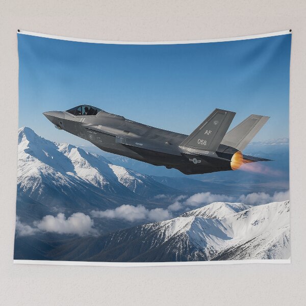 Item preview, F-35A Lightning II Over Snowy Mountains designed and sold by Skyframe Aviation.