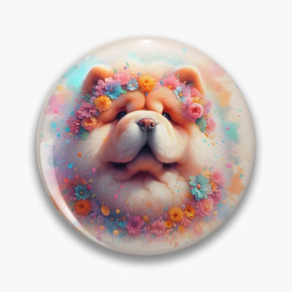 Item preview, Sweet Chow Chow in Bloom – Artistic Dog Portrait designed and sold by Cuddle critters.