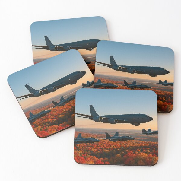 Item preview, KC-135 and F-22 Raptors Over Autumn Terrain designed and sold by Skyframe Aviation.