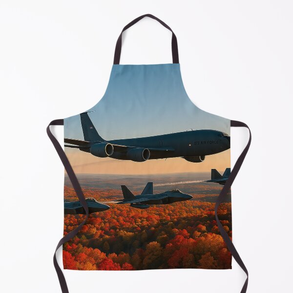 Item preview, KC-135 and F-22 Raptors Over Autumn Terrain designed and sold by Skyframe Aviation.
