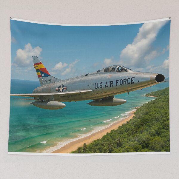 Item preview, F-100 Super Sabre Over Vietnam Coastline designed and sold by Skyframe Aviation.