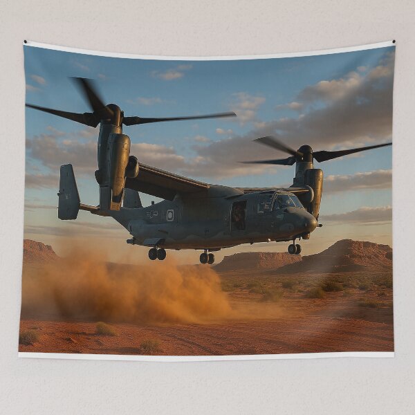 Item preview, CV-22 Osprey Hovering Over Desert Plateau designed and sold by Skyframe Aviation.
