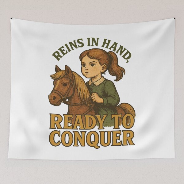 Item preview, Reins In Hand Ready To Conquer Girls Horses designed and sold by LuminOrb.