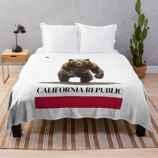 Item preview, California Rising: Bear Charging Flag Resist ICE Raids Protest designed and sold by amandaline.