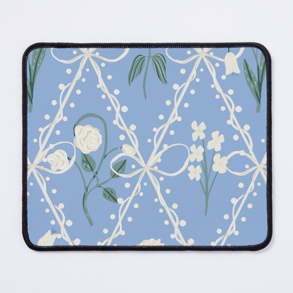 Item preview, Delicate Florals Soft Grandmillennial Preppy Girl Nursery Bright Blue White designed and sold by aneladesigns.