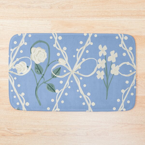 Item preview, Delicate Florals Soft Grandmillennial Preppy Girl Nursery Bright Blue White designed and sold by aneladesigns.