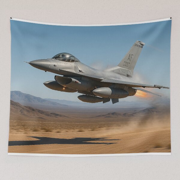 Item preview, F-16 Falcon Slicing Through Desert Air designed and sold by Skyframe Aviation.