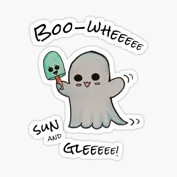 Boo-wheeeee! – Happy Ghost & Laughing Popsicle Sticker