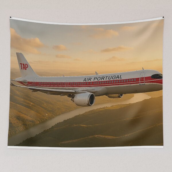 Item preview, TAP Air Portugal A321neo Retro Livery Over Douro Valley designed and sold by Skyframe Aviation.