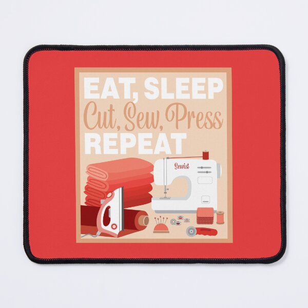 Item preview, Eat Sleep Repeat Quilting - New Machine - RED designed and sold by StellarFX.