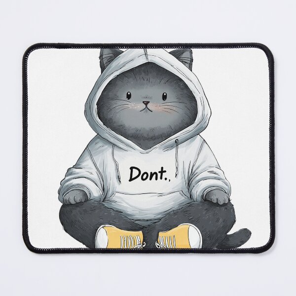 Item preview, Fluffy Gray Cat in “Don’t.” Hoodie – Anti-Social Cute Cat Design designed and sold by Alphakenon.