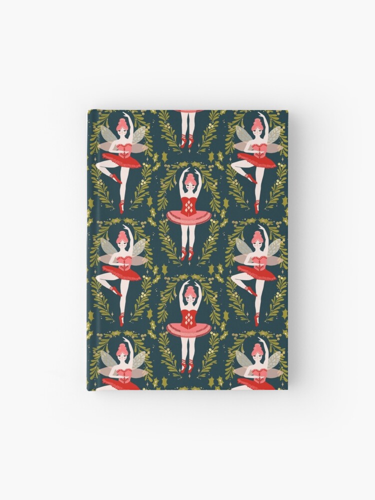 Thumbnail 1 of 3, Journal, Sugar Plum Fairy Ballet Christmas Pattern – Festive Holiday Dance designed and sold by papersparrow.