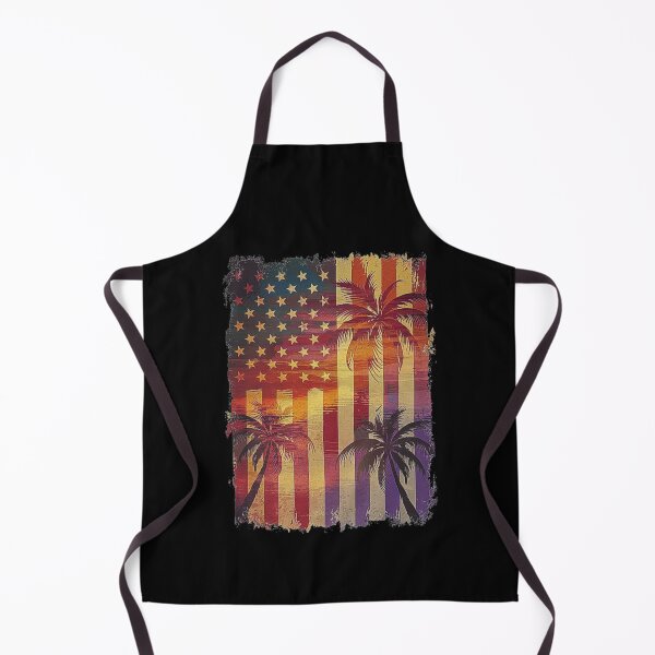 Item preview, Vintage American Flag with Palm Trees Sunset - USA Summer Beach Vibes designed and sold by love3617.