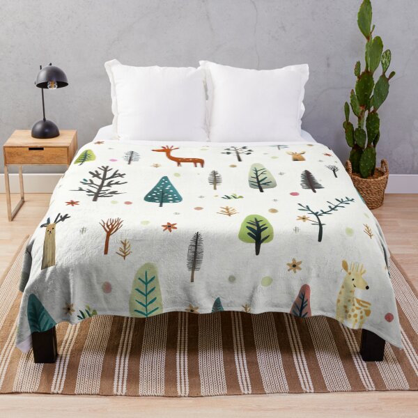 Item preview, Minimal seamless Whimsical forest pattern with animals designed and sold by Danger Design.