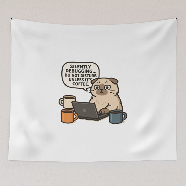 Item preview, Siamese Cat Coder – Funny Debugging Coffee Lover Cat – Do Not Disturb Programmer Gift designed and sold by Soft Strength Studio.