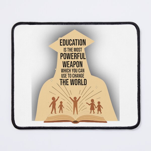 Item preview, Education Is the Most Powerful Weapon – Inspiring Quote Design designed and sold by ArtsyExplorer.