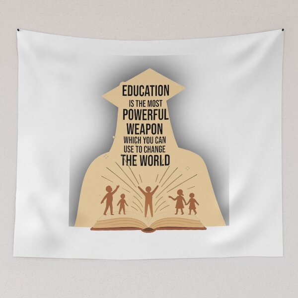 Item preview,  Education Is the Most Powerful Weapon – Inspiring Quote Design  designed and sold by ArtsyExplorer.