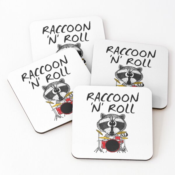 Item preview, Raccoon 'N' Roll, Drummer Drum Teacher Musician Funny designed and sold by doodlerob.