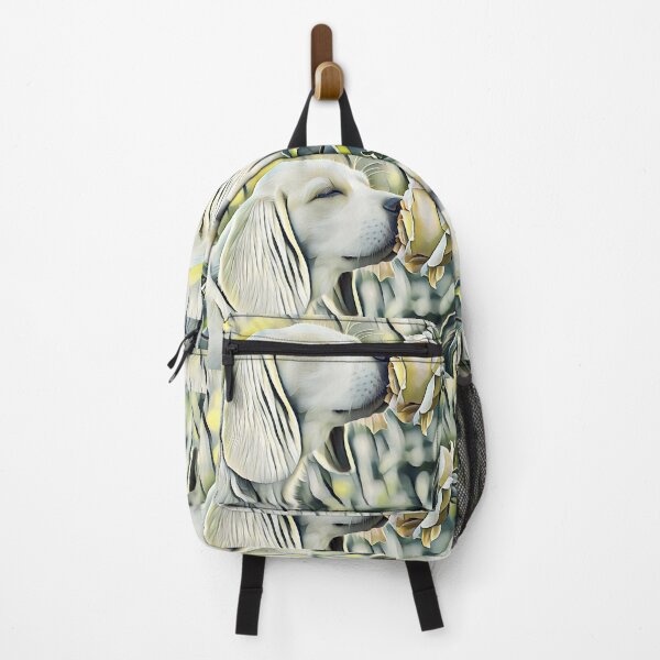 Item preview, 1 Sweet Puppy Sniffing Yellow Rose | Cute Floral and Dog Art Design designed and sold by POETTICA.