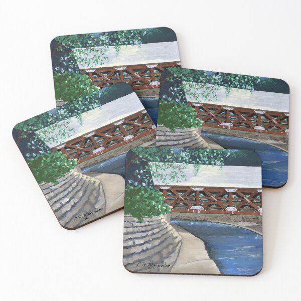 Item preview, Naperville, Illinois, Riverwalk Covered Bridge, Painting the Town Series designed and sold by GalleryTrio.