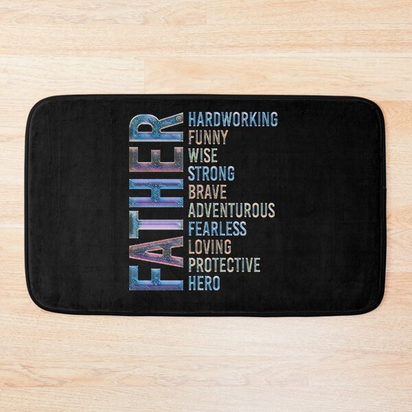 Item preview, FATHER Hardworking, Funny, Wise, Strong, Brave, Adventurous, Devoted, Fearless, Loving, Protector, Hero designed and sold by creativerooney.