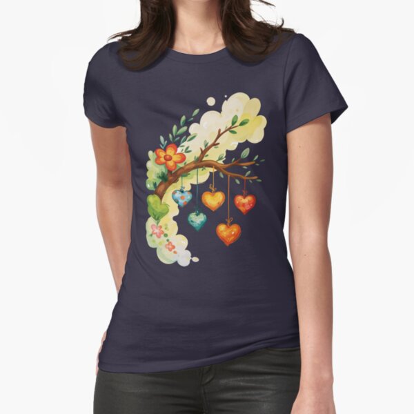 Item preview, Country Living Branch with Hearts Love Tree with Hearts Romantic Illustration Colorful Hearts Sweet Love Art Valentine's Day Gift designed and sold by Connys Colorful World.