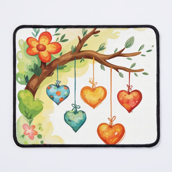 Item preview, Country Living Branch with Hearts Love Tree with Hearts Romantic Illustration Colorful Hearts Sweet Love Art Valentine's Day Gift designed and sold by Connys Colorful World.