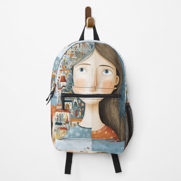 Item preview, whimsical illustration of two faces with long hair designed and sold by wonderisland.