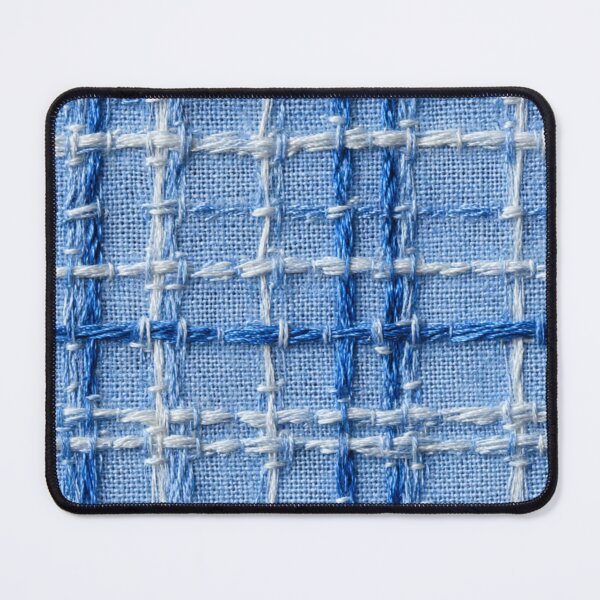 Item preview, Blue and White Faux Embroidery Plaid designed and sold by Nicholas Panek.