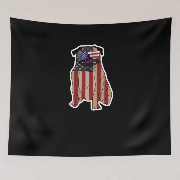 Item preview, Pug Dog American Flag designed and sold by TeeTimeGuys.