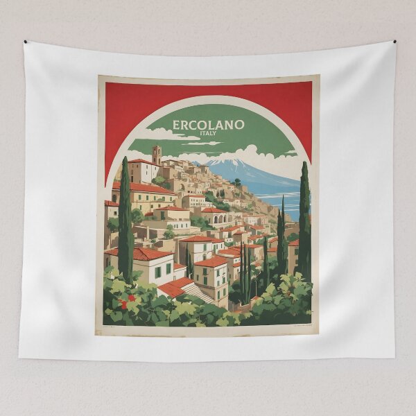 Item preview, Ercolano Italy Vintage Poster Tourism  designed and sold by TravelersGems.