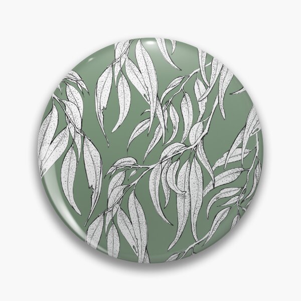 Item preview, Hand-drawn Eucalyptus Leaves on Green designed and sold by Nadya Neklioudova.