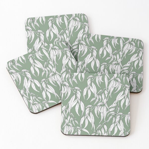 Item preview, Hand-drawn Eucalyptus Leaves on Green designed and sold by Nadya Neklioudova.