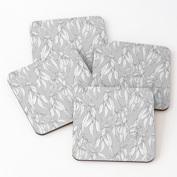 Item preview, Monochrome hand-drawn Eucalyptus Leaves designed and sold by Nadya Neklioudova.