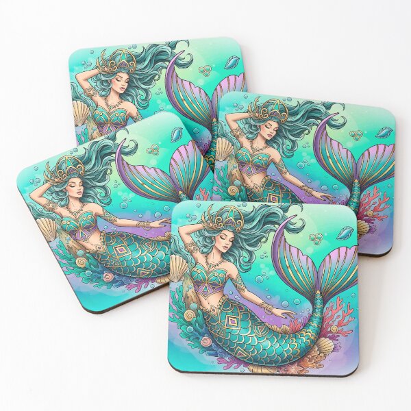 Item preview, Sirena Moderna – Ilustración Tatuaje Colorido y Ornamental designed and sold by Ojo de Lilith.