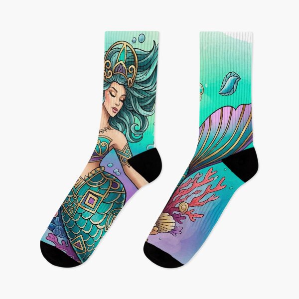 Item preview, Modern Mermaid – Colorful and Ornamental Tattoo Illustration designed and sold by  Ojo de Lilith.
