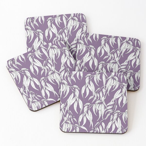 Item preview, Hand-drawn Eucalyptus Leaves on Purple designed and sold by Nadya Neklioudova.