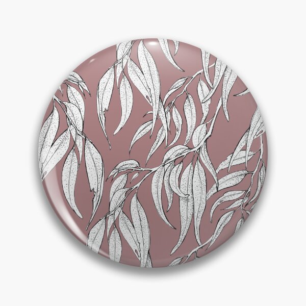 Item preview, Hand-drawn Eucalyptus Leaves on Dusky Rose designed and sold by Nadya Neklioudova.