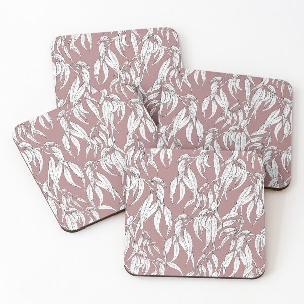 Item preview, Hand-drawn Eucalyptus Leaves on Dusky Rose designed and sold by Nadya Neklioudova.