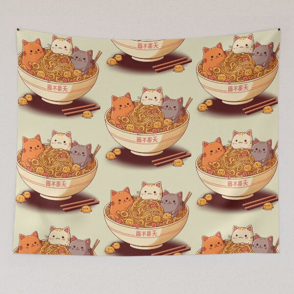 Item preview, Noodles with Cats designed and sold by TheSamuraiCat.