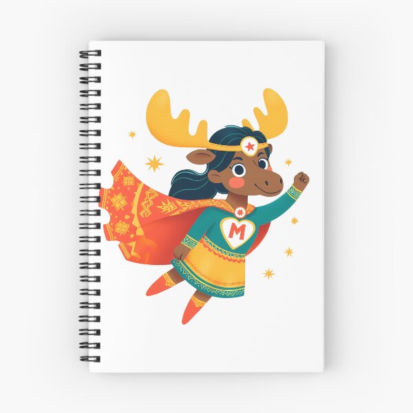 Item preview, Female Superhero Moose Soaring High - Scandinavian Folk Art by heidiannemorris © designed and sold by FOLK ART FUSION.