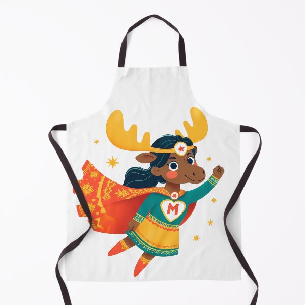 Item preview, Female Superhero Moose Soaring High - Scandinavian Folk Art by heidiannemorris © designed and sold by FOLK ART FUSION by heidiannemorris.