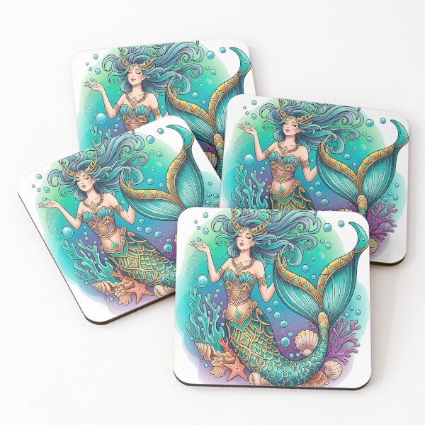 Item preview, Sirena Moderna – Ilustración Tatuaje Colorido y Ornamental designed and sold by Ojo de Lilith.